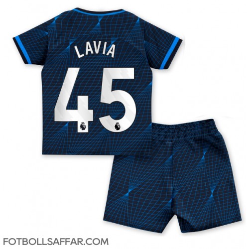 Chelsea Romeo Lavia #45 Bortadräkt Barn 2023-24 Kortärmad (+ Korta byxor)